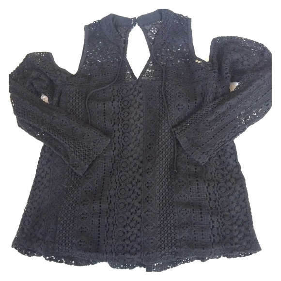 Hollister Tops - Hollister Black Lace Open Shoulder Top